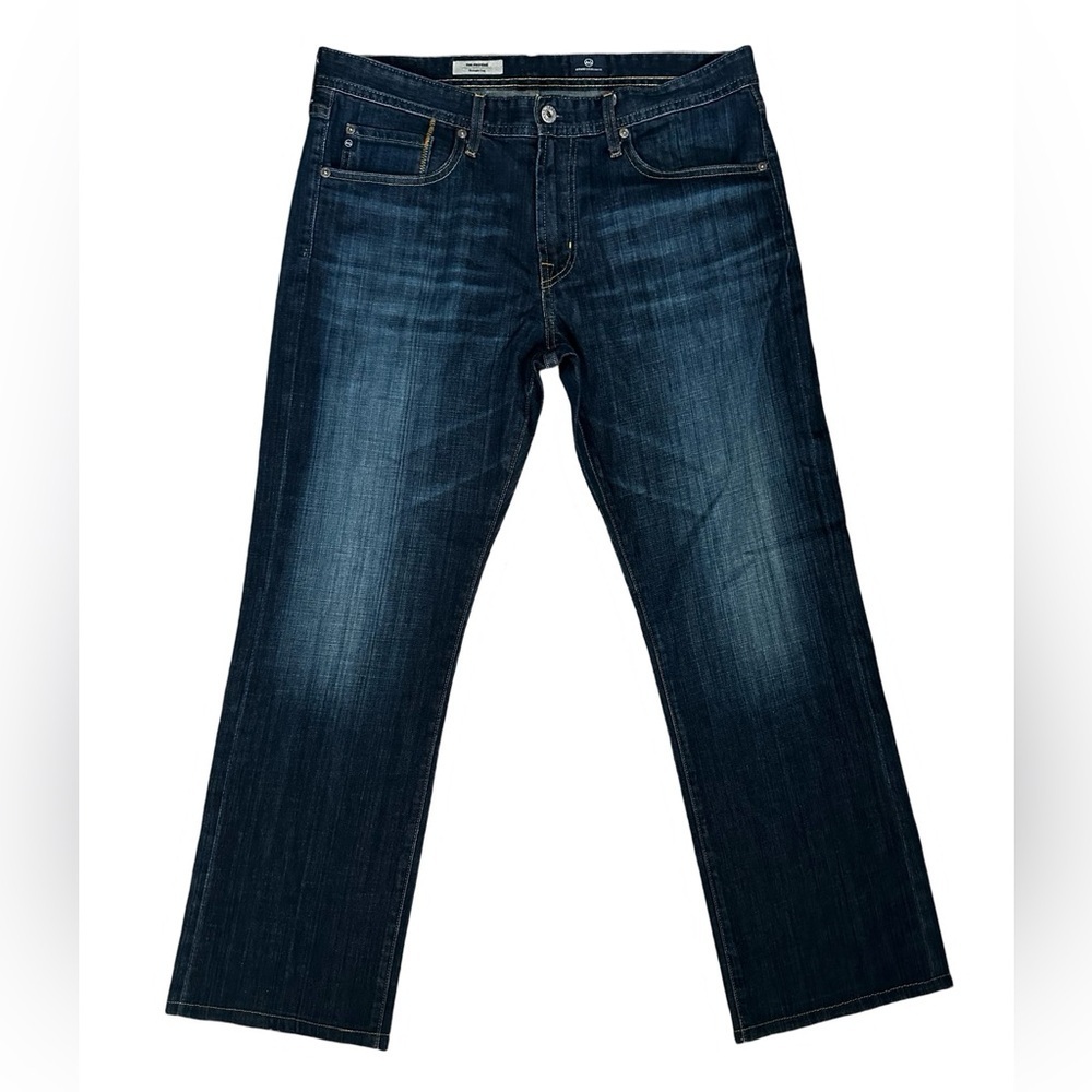 Ag Adriano Goldschmied Men’s Straight Jeans — Dark Indigo Blue